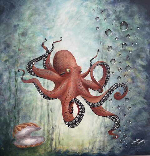 In the deep of the sea by Annika Eliasson, Painting for Sale on Select