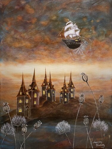 Flying Jacob by Annika Eliasson, Painting for Sale on Select