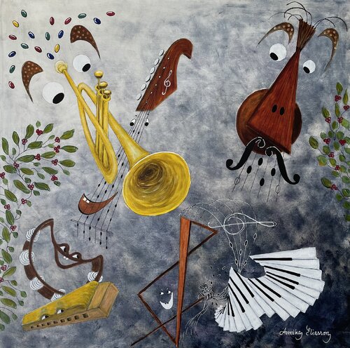 A note to many or the band that never wants to stop playing by Annika Eliasson, Painting for Sale on Select