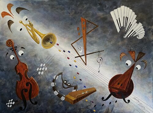The orchestra is in full swing by Annika Eliasson, Painting for Sale on Select