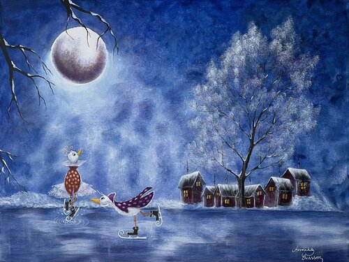 Ice dancing by Annika Eliasson, Painting for Sale on Select