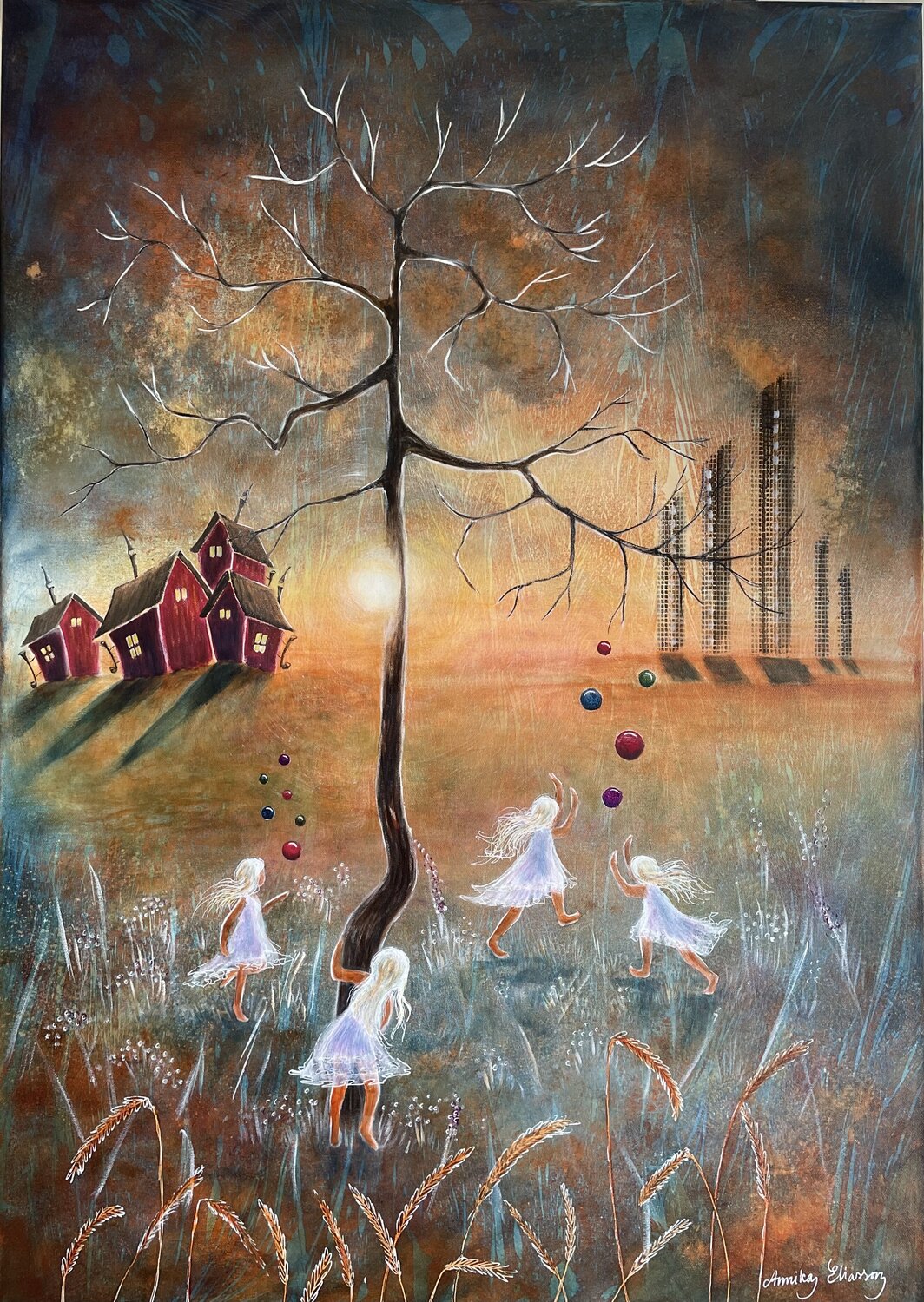 An enchanted park Annika Eliasson Original painting for sale