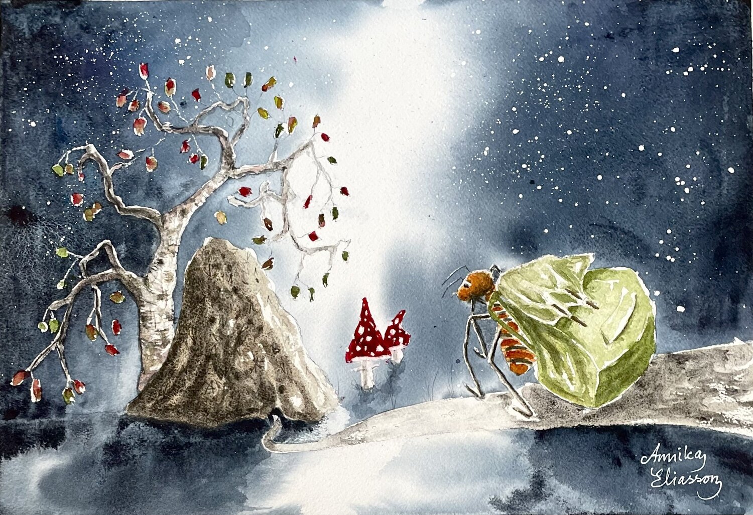 The industrious ant Annika Eliasson Original painting for sale