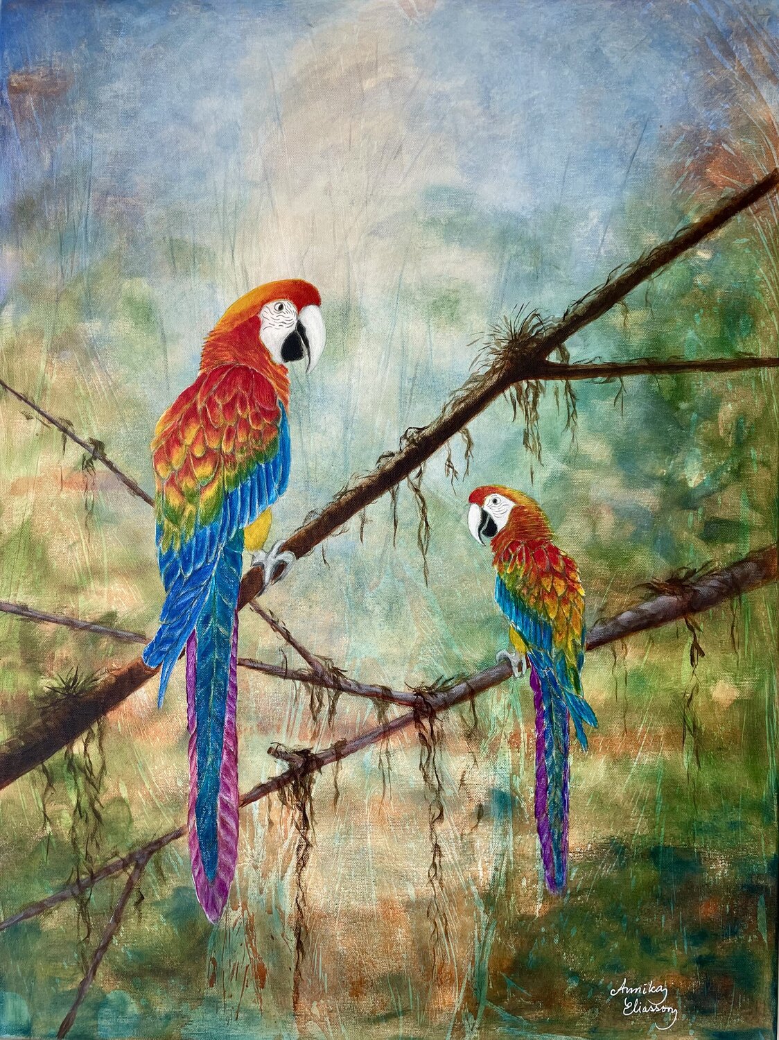 Voices of the Rainforest Annika Eliasson Original painting for sale