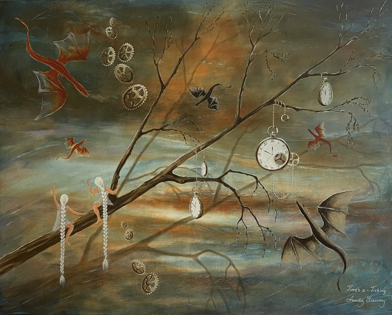 Time's a - Ticking Annika Eliasson Original painting for sale