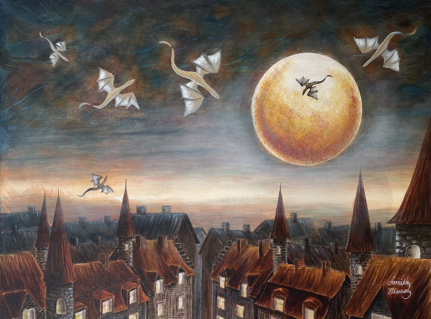 Unchained light Annika Eliasson Original painting for sale