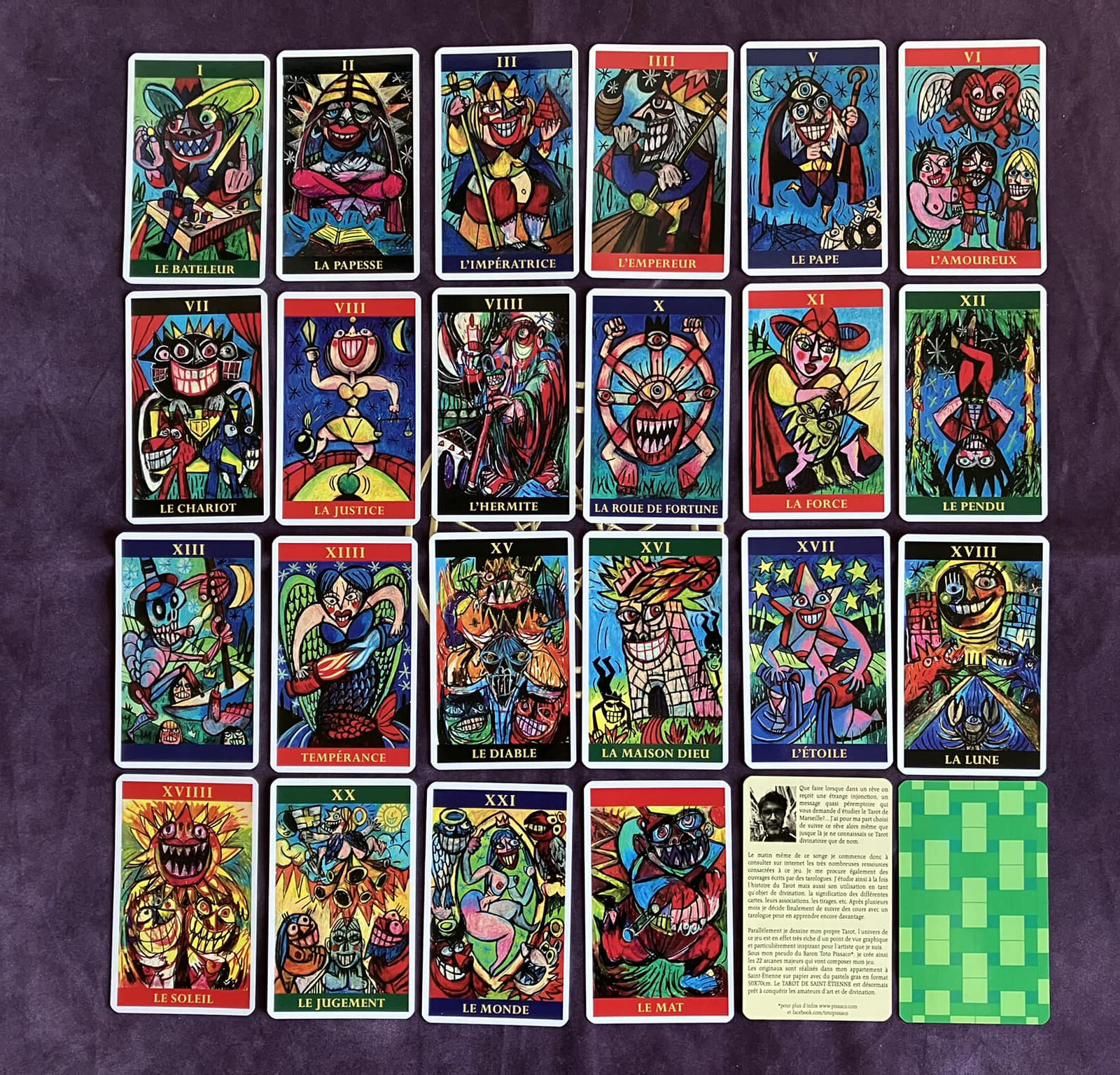 Le Tarot de Saint-Etienne - 22 arcanes (14,5x9cm) dans une boite de 10x15cm + une carte explicative.