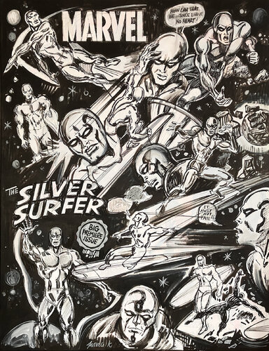 The SILVER SURFER by Gilles Pierre, Painting for Sale on Select