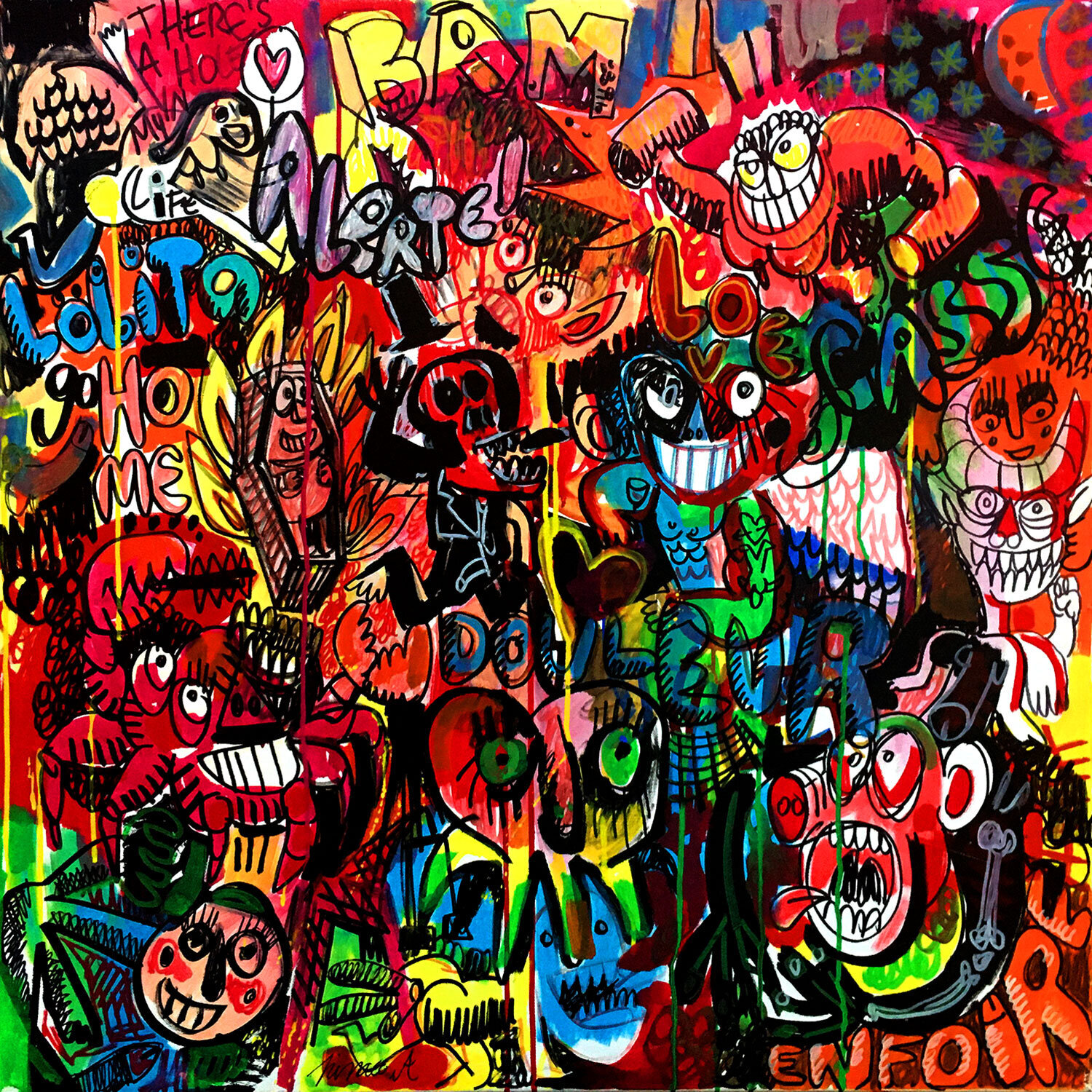 La ligue des super enfoirés Gilles Pierre Original painting for sale