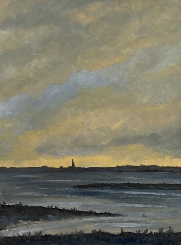 Ars vu de la Patache, Île de Ré by Bertrand De Saint Germain, Painting for Sale on Select