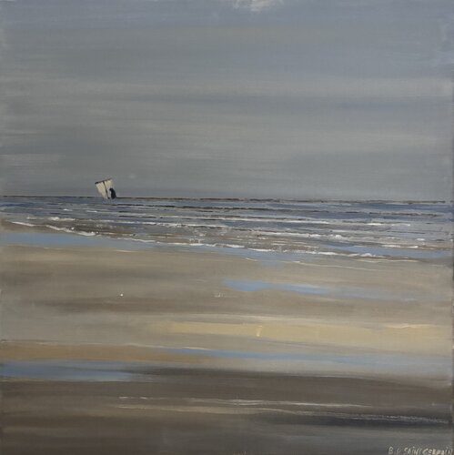Pêcheur dans les vagues by Bertrand De Saint Germain, Painting for Sale on Select