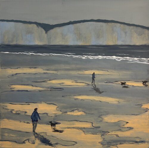 Ault. Tableau 1 du triptyque « plage d’Ault » by Bertrand De Saint Germain, Painting for Sale on Select