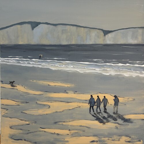 Ault. Tableau 2 du triptyque « Plage d’Ault » by Bertrand De Saint Germain, Painting for Sale on Select