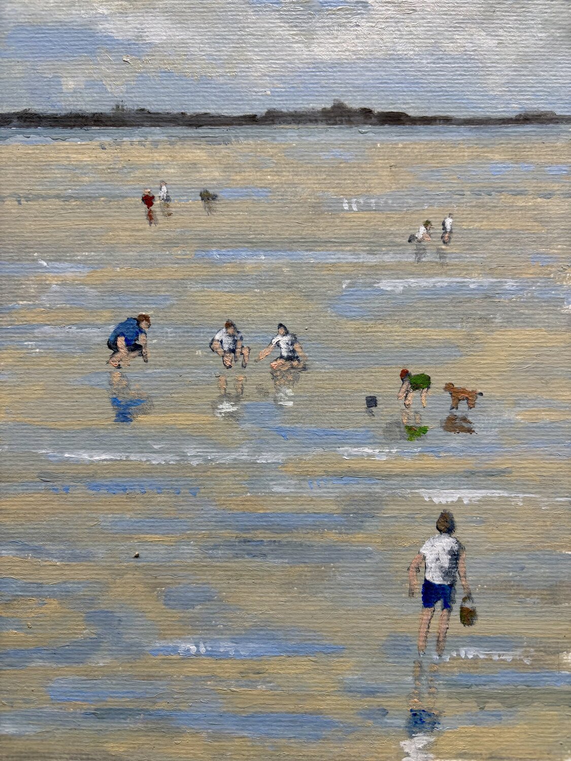 Pêcheurs de palourde, Île de Ré Bertrand De Saint Germain Original painting for sale