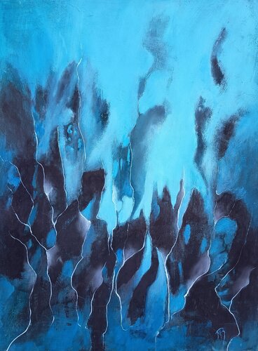 Enfer bleu by Marité Bouis, Painting for Sale on Select