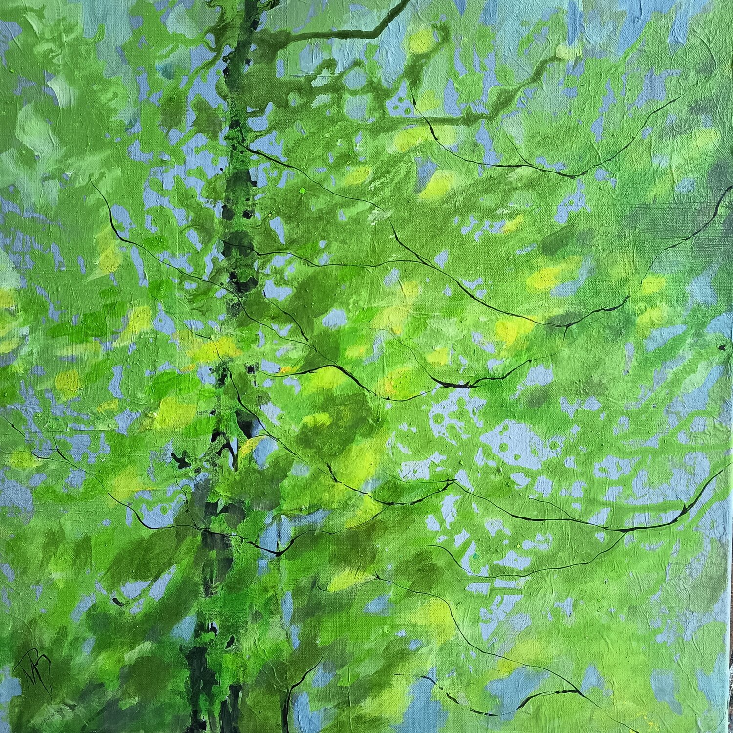 Sous bois printanier Marité Bouis Original painting for sale