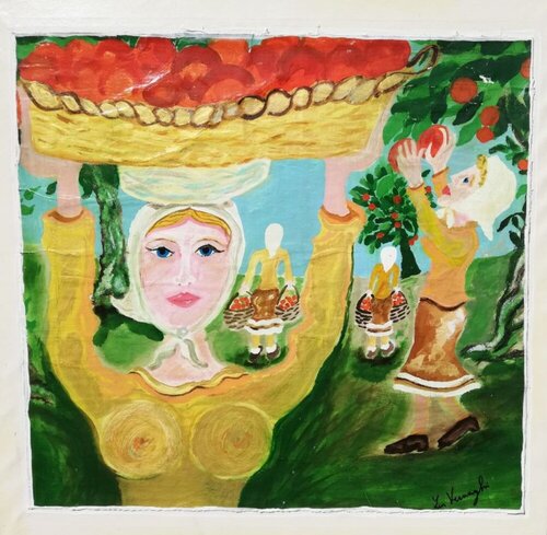LA RACCOLTA DELLE ARANCE by Len Vernaghi, Painting for Sale on Select