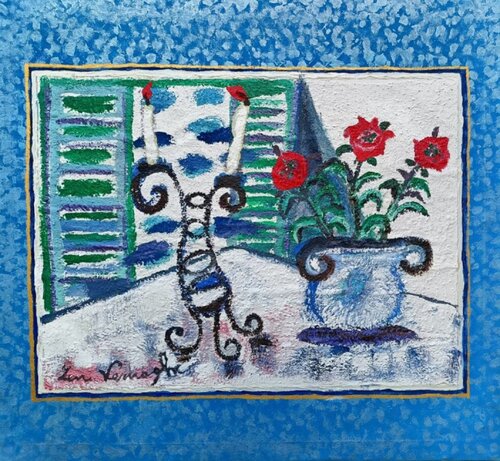 NATURA MORTA DAVANTI LA FINESTRA by Len Vernaghi, Painting for Sale on Select
