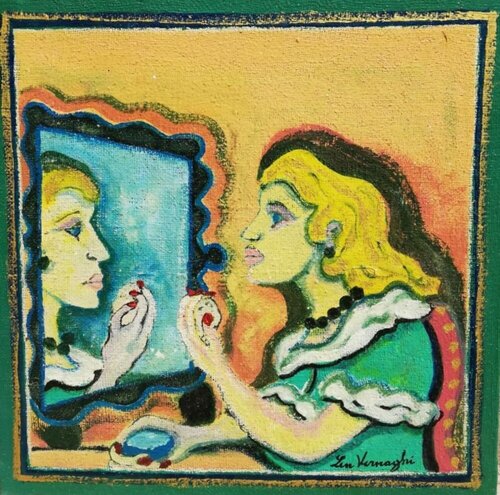 Donna allo specchio by Len Vernaghi, Painting for Sale on Select
