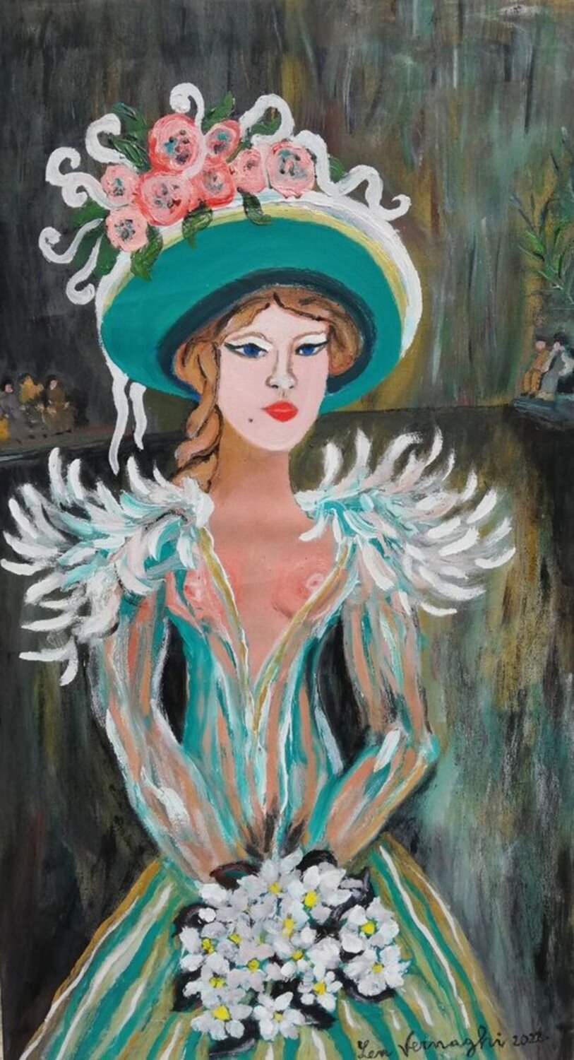 La modella Len Vernaghi Original painting for sale