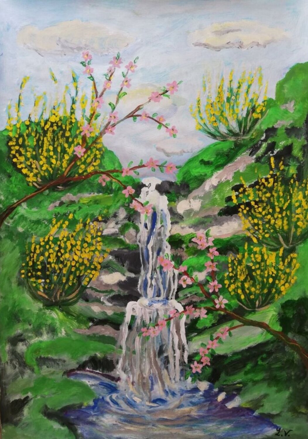 Cascata Len Vernaghi Original painting for sale
