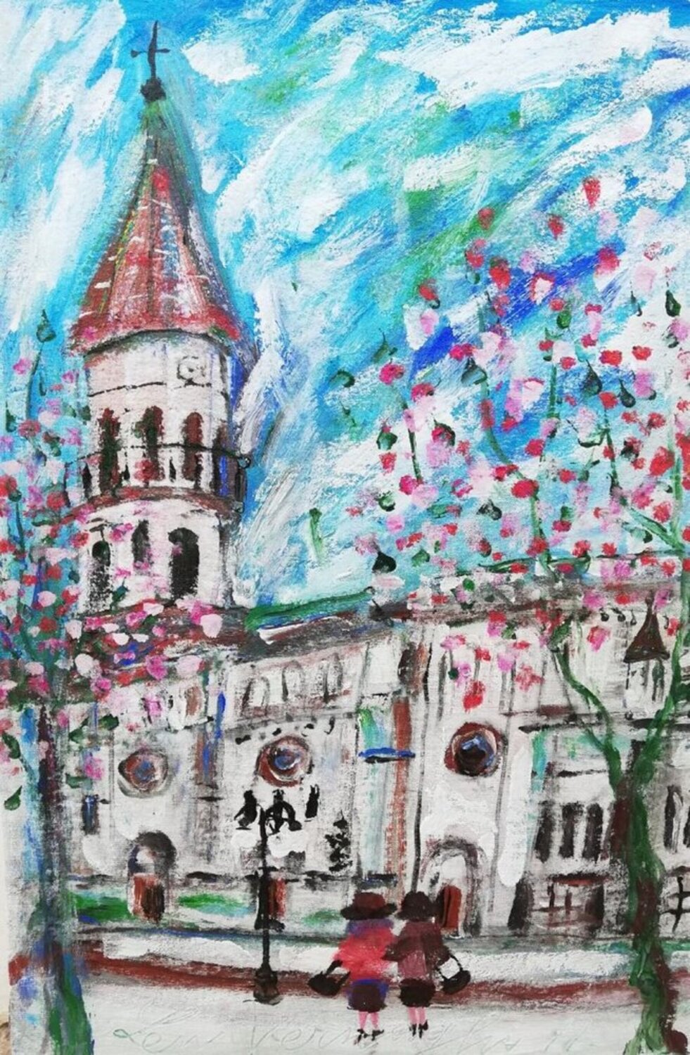Paesaggio: diocesi di Pescara (Cattedrale San Cetteo) Len Vernaghi Original painting for sale