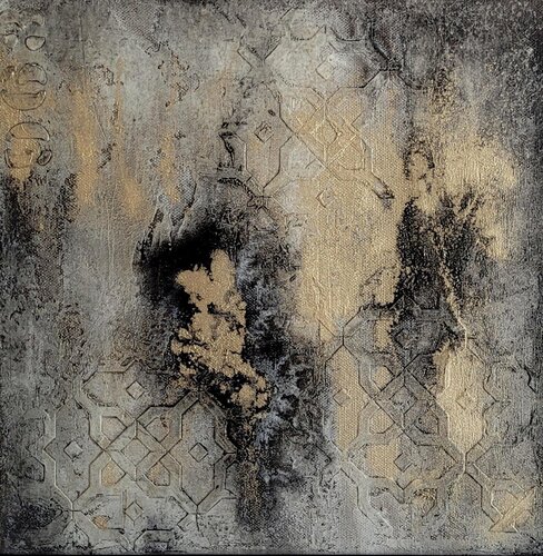 Golden Strukture by Sabine Leise, Painting for Sale on Select
