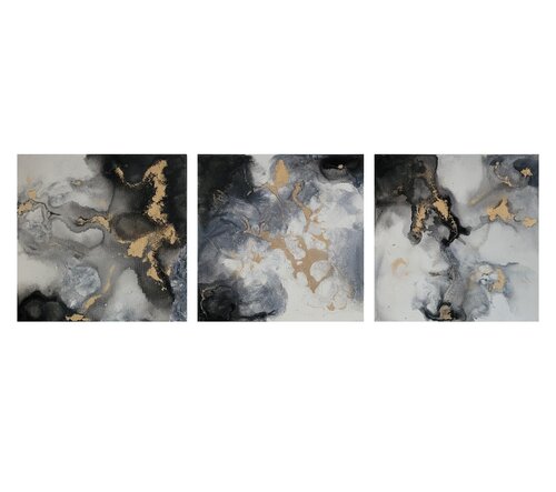 Golden Moments Tryptichon by Sabine Leise, Painting for Sale on Select