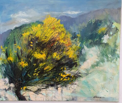 "Ginestra nel paesaggio" by Piero Carozzi, Painting for Sale on Select