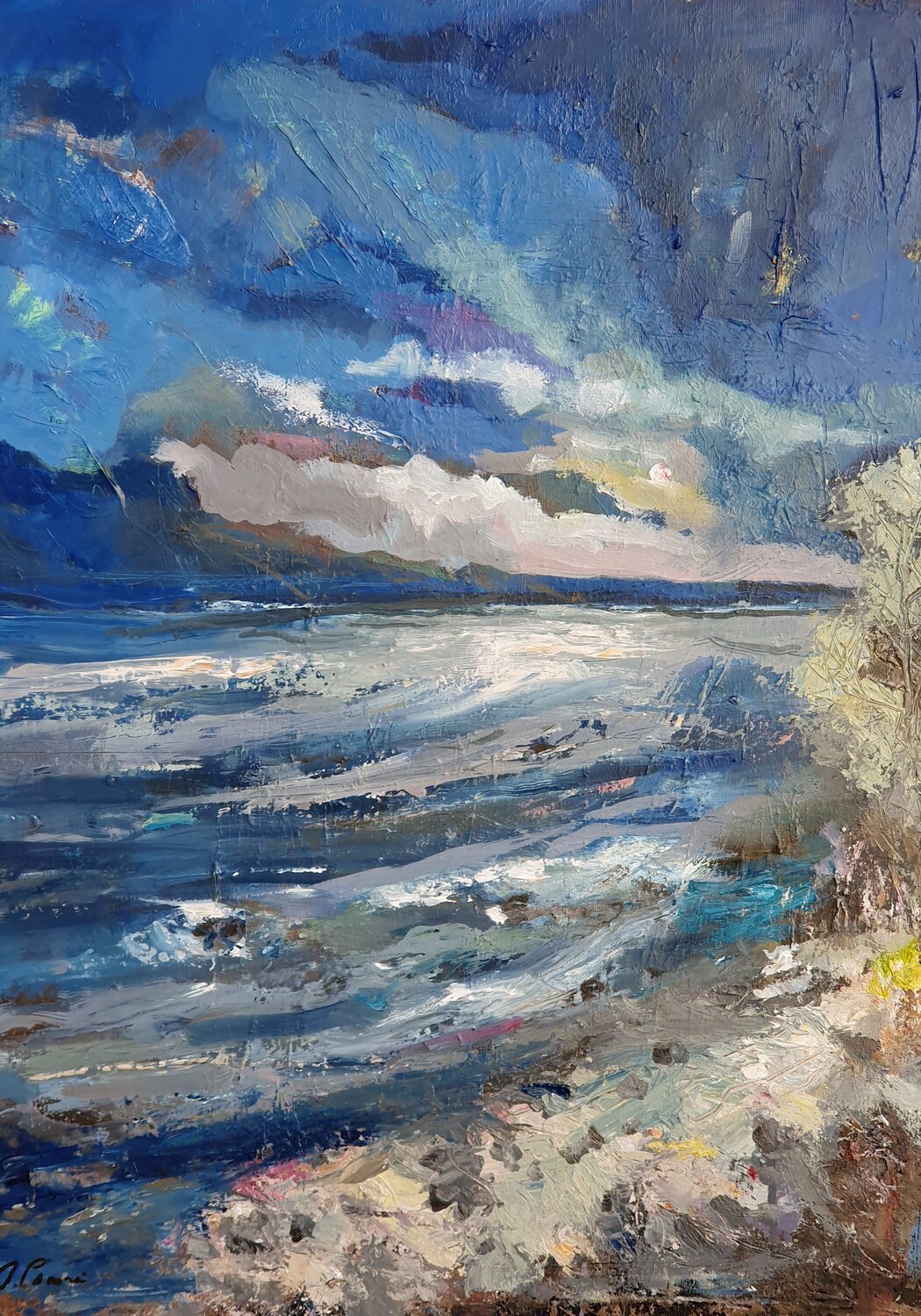 ""Torrente in piena" Piero Carozzi Original painting for sale