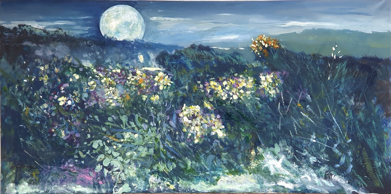 "Plenilunio di Primavera" Piero Carozzi Original painting for sale