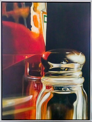 Salt shaker and ketchup bottle  ( Close Up) by Cornelis de Koning, Painting for Sale on Select