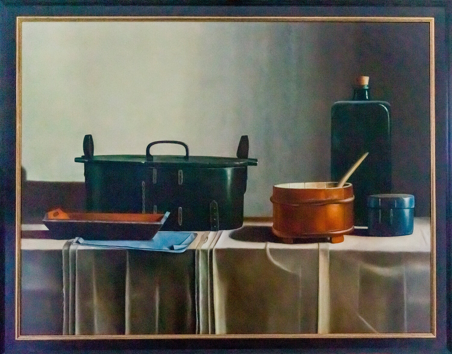 Composition in green and orange Cornelis de Koning Original painting for sale