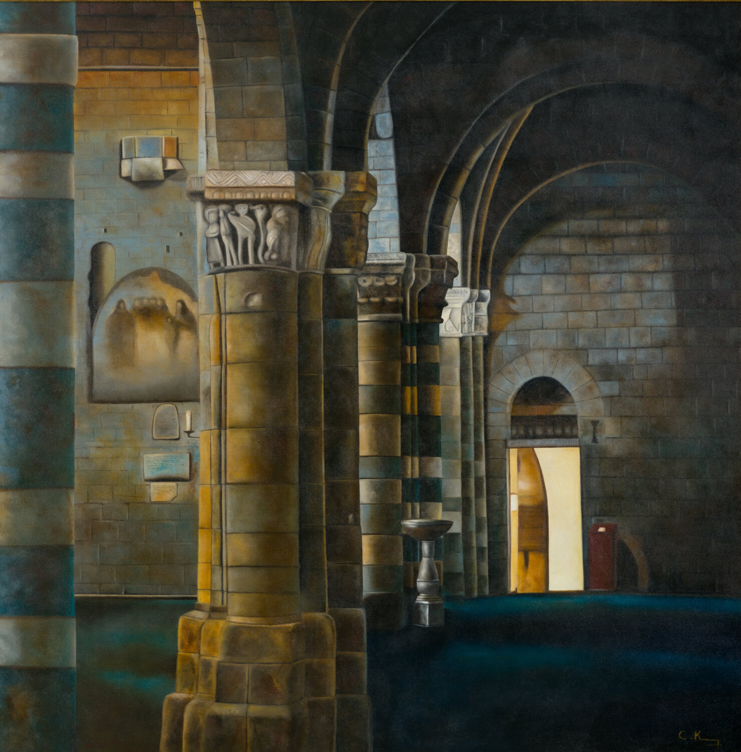 Church of Savona ( Tuscany/Italy) Cornelis de Koning Original painting for sale
