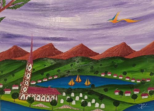 Friedhof by Christian Tschierske, Painting for Sale on Select