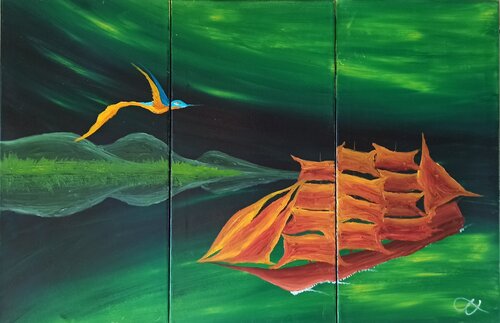 Schiff am Polarkreis by Christian Tschierske, Painting for Sale on Select