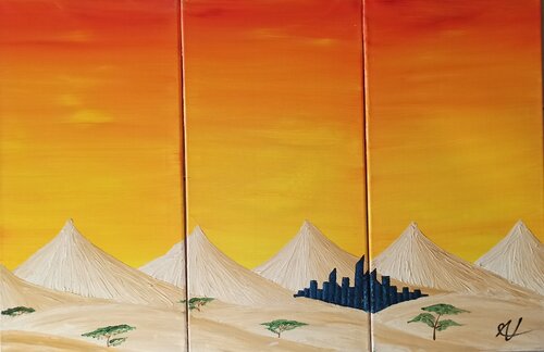 Wüstenstadt by Christian Tschierske, Painting for Sale on Select