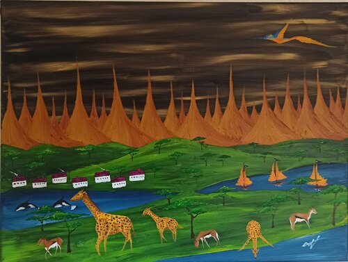 Savanne by Christian Tschierske, Painting for Sale on Select