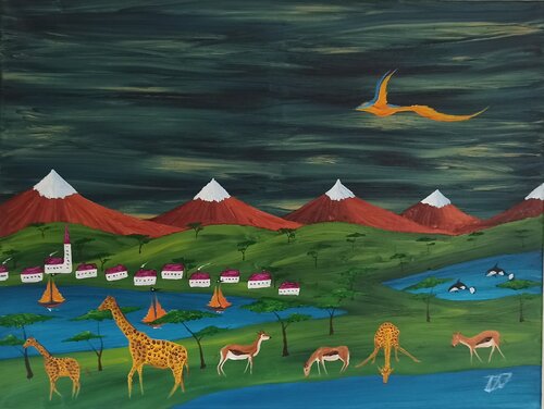 Savanne 2 by Christian Tschierske, Painting for Sale on Select