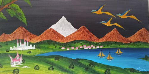 Der weiße Berg by Christian Tschierske, Painting for Sale on Select