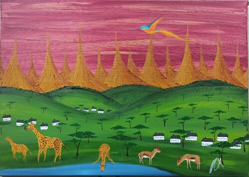 Savanne 4 by Christian Tschierske, Painting for Sale on Select