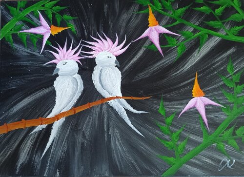 Fantasie - Kakadus by Christian Tschierske, Painting for Sale on Select
