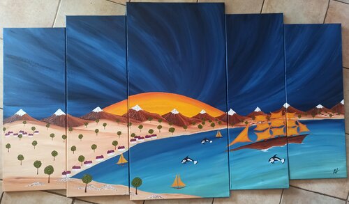 Die Blaue Bucht by Christian Tschierske, Painting for Sale on Select