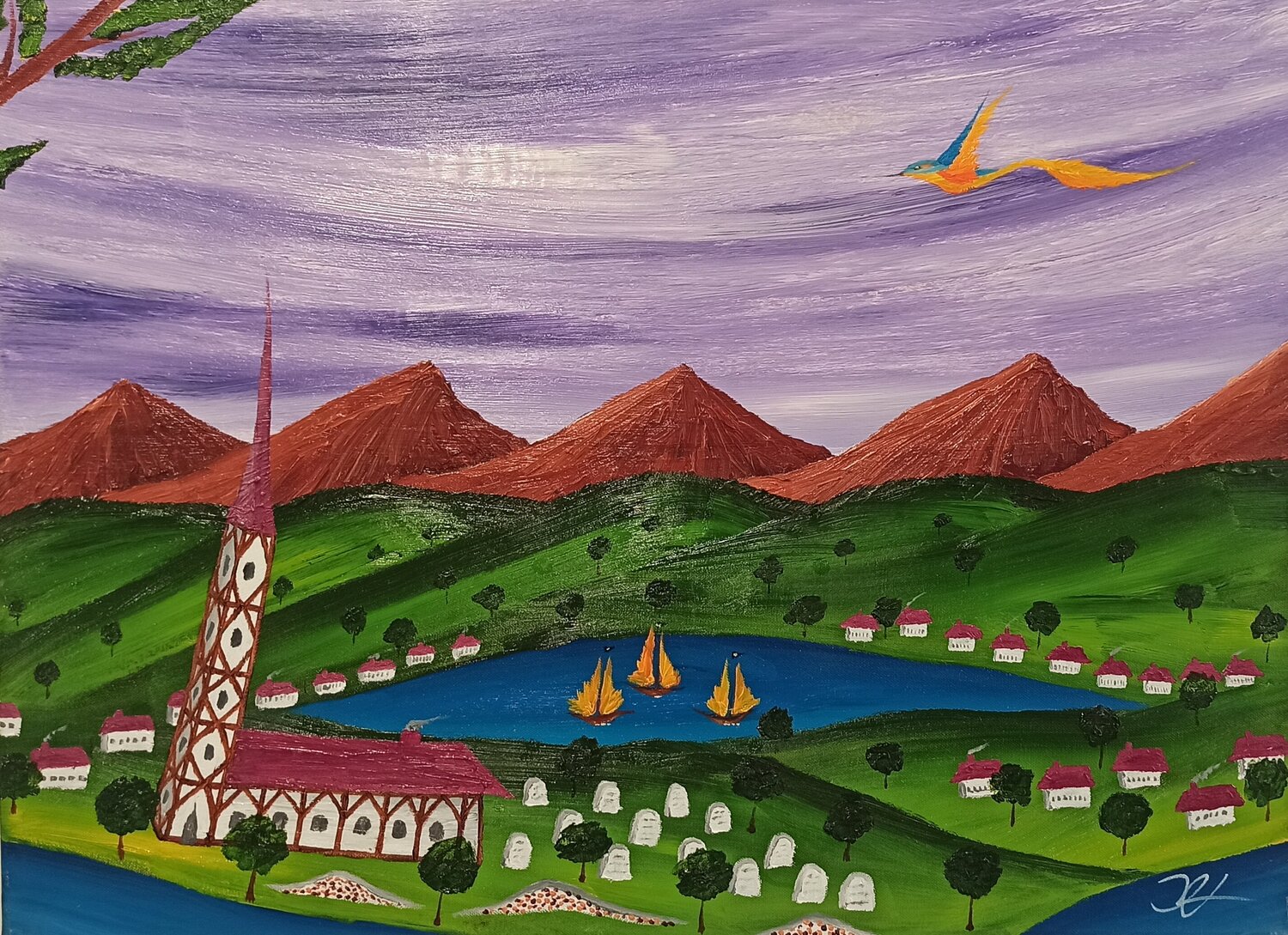Friedhof Christian Tschierske Original painting for sale