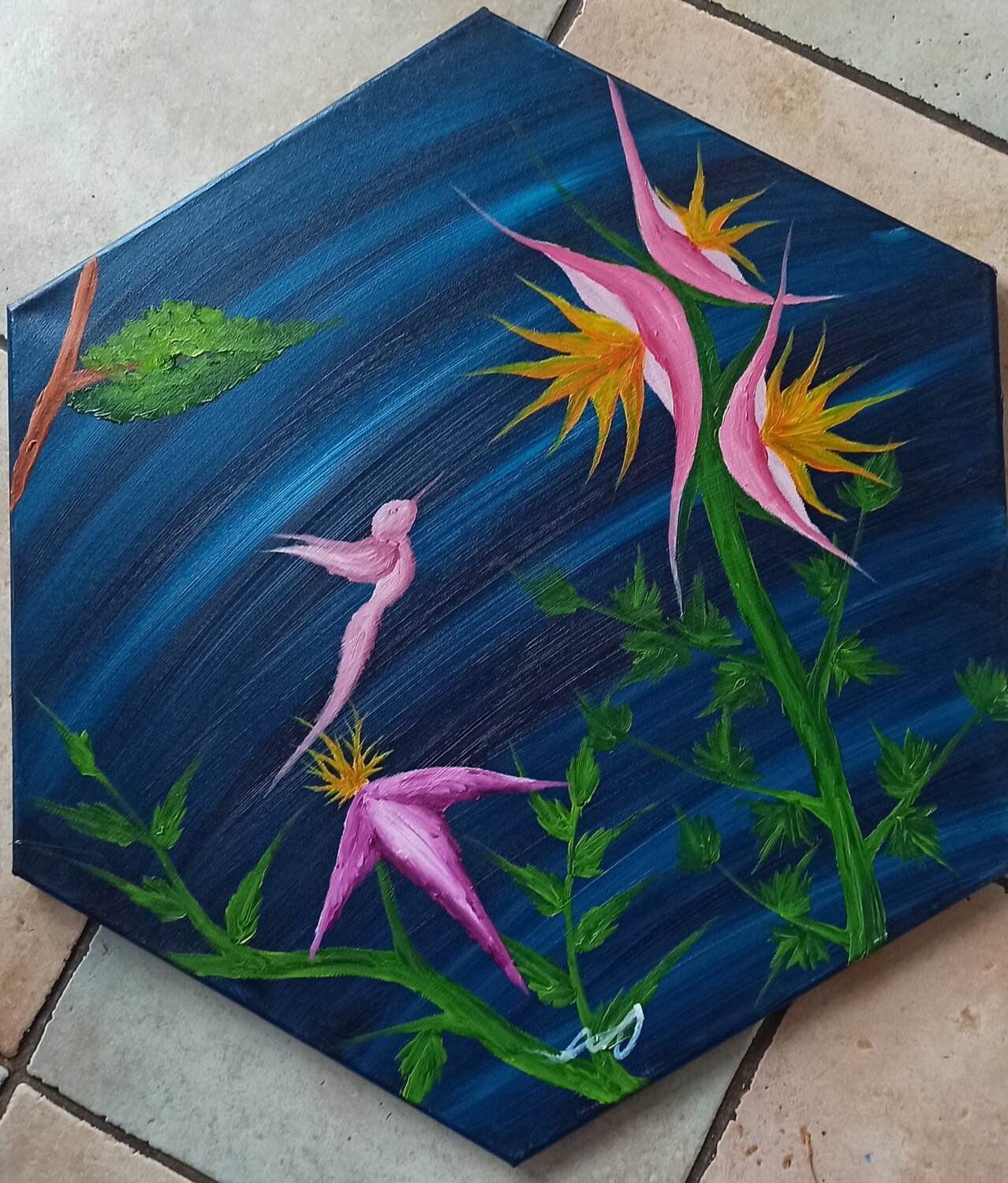 Fantasie Vogel 6 Christian Tschierske Original painting for sale