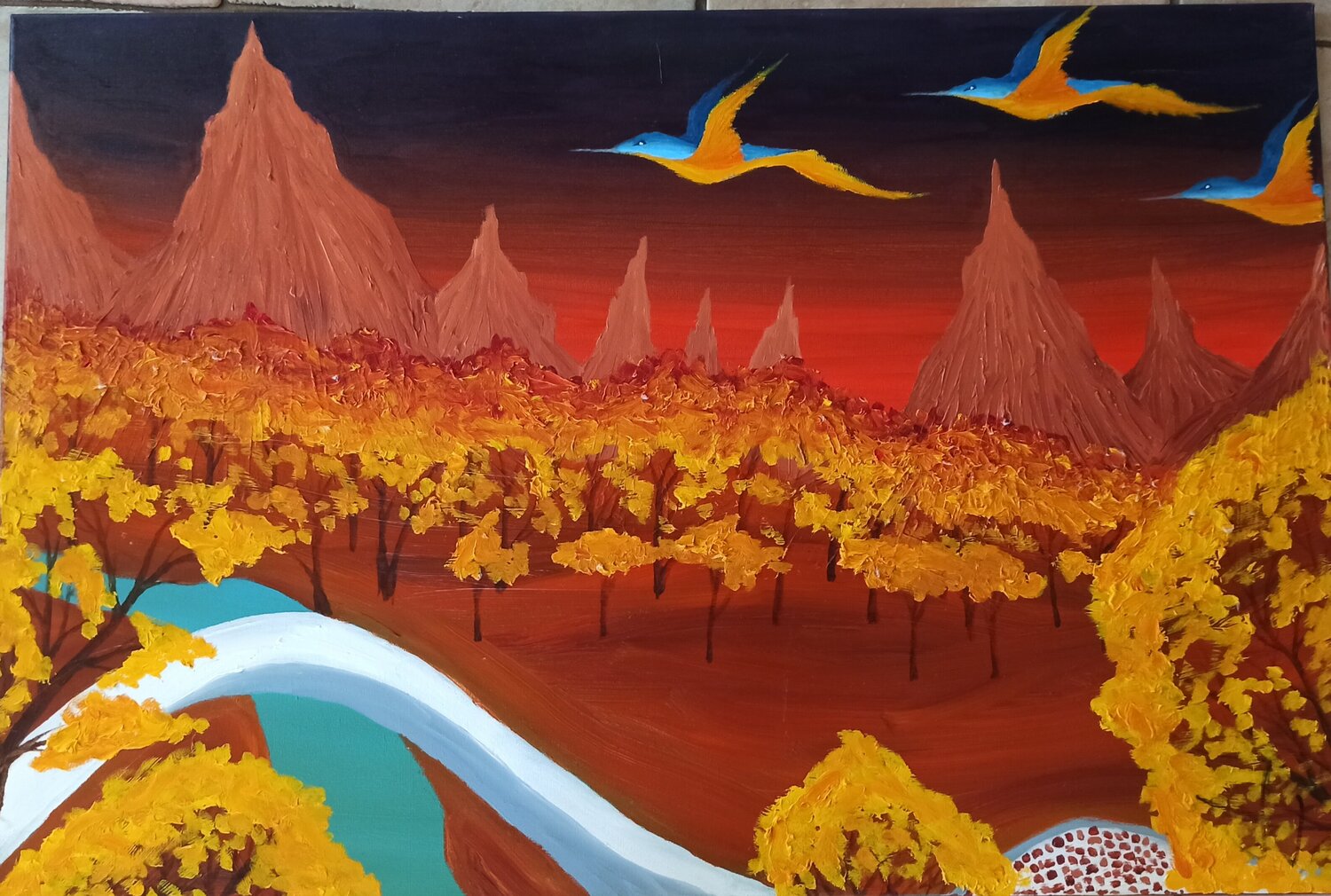 Herbstlandschaft Christian Tschierske Original painting for sale
