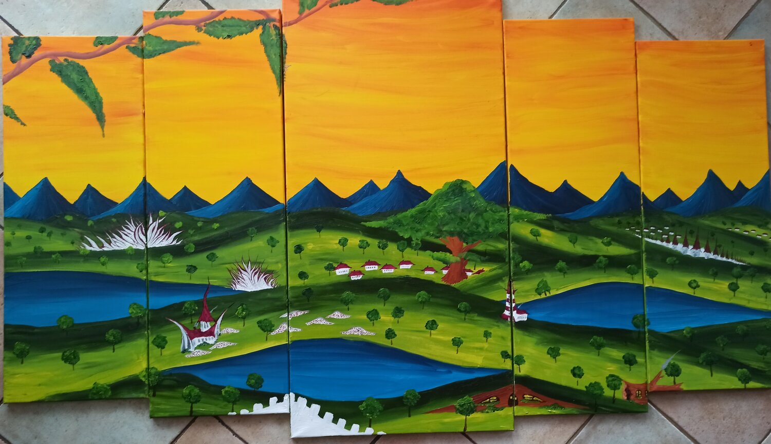 Märchen Vergnügungspark Christian Tschierske Original painting for sale
