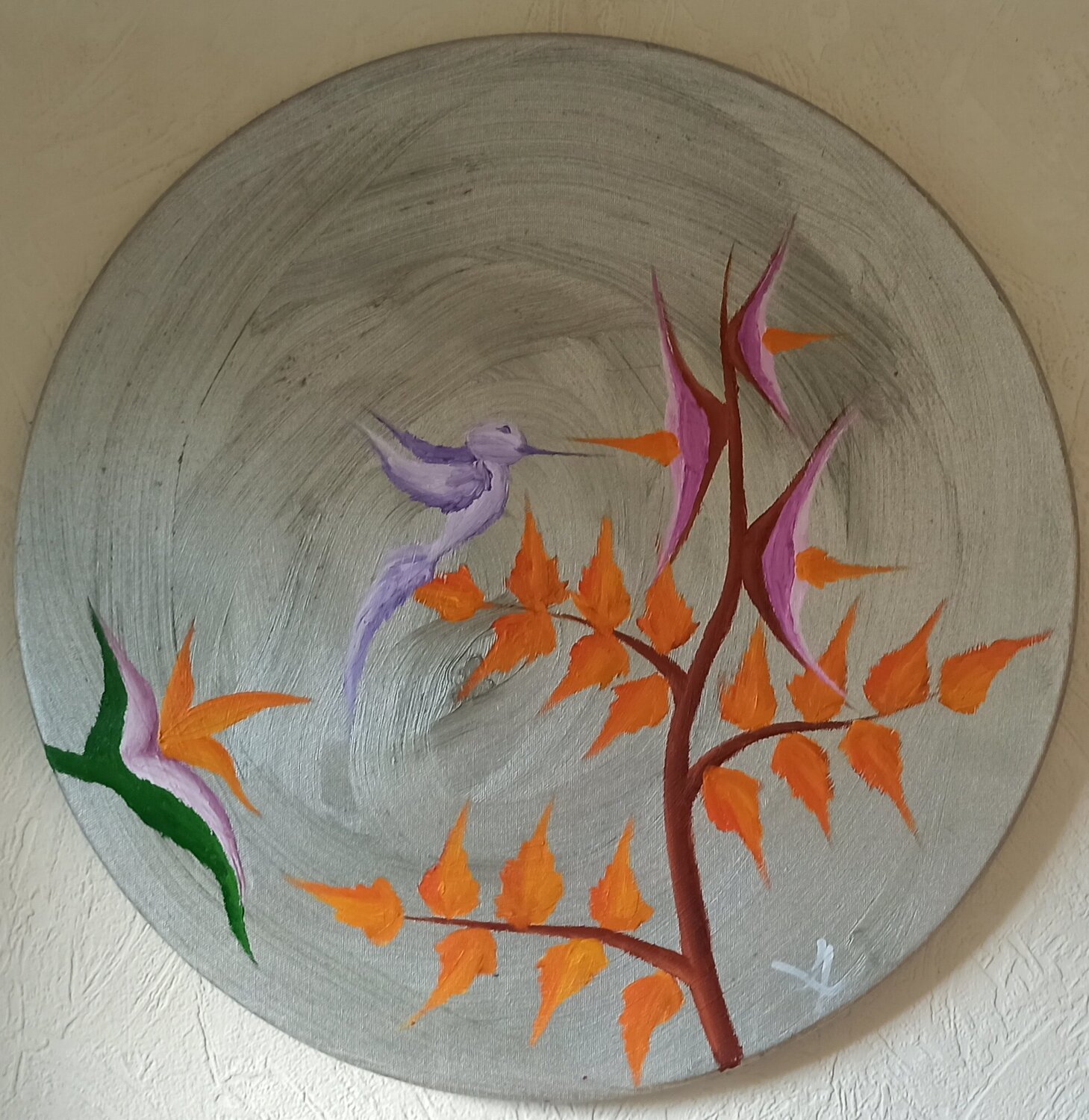 Kolibri und Blume 8 Christian Tschierske Original painting for sale