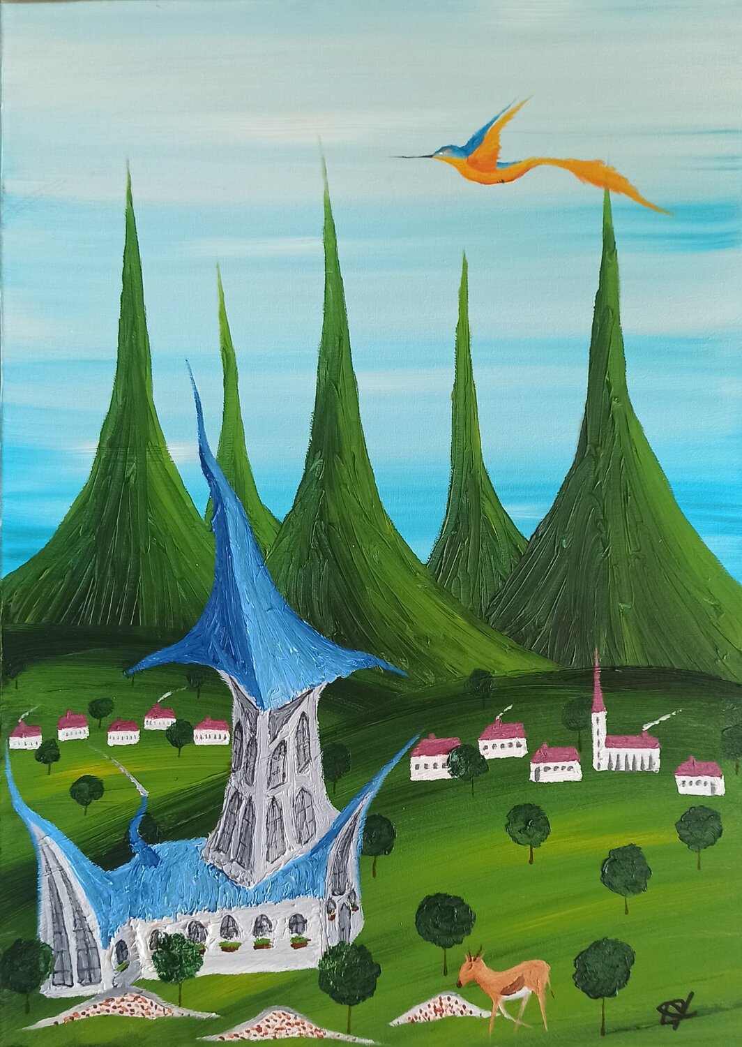 Hexenhaus 3 Christian Tschierske Original painting for sale