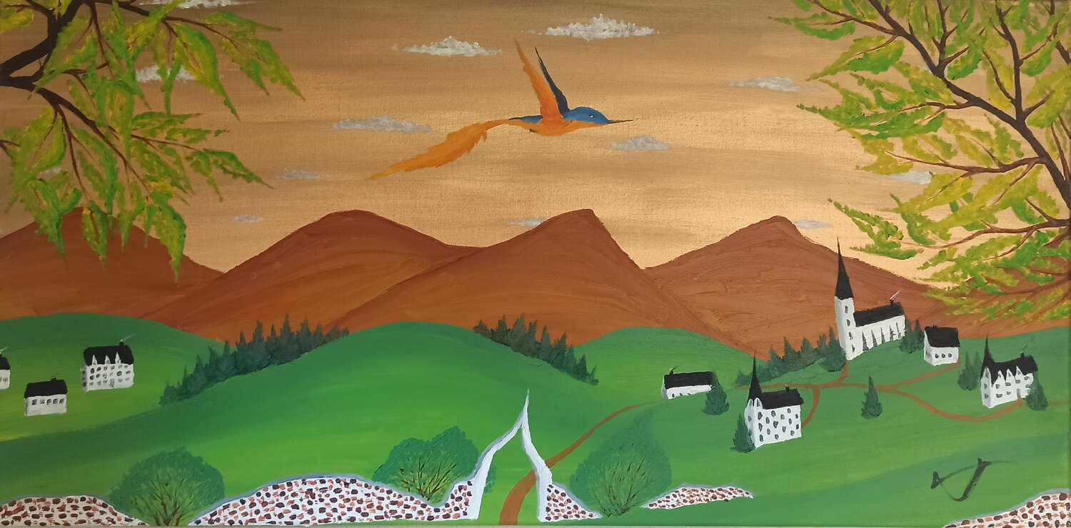 Dorf in den Highlands Christian Tschierske Original painting for sale